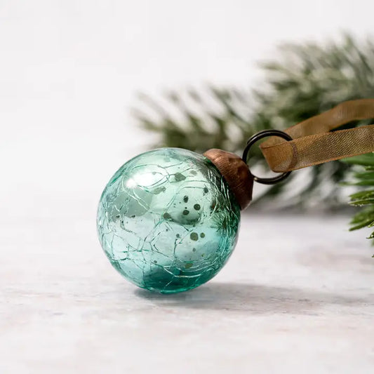 SET of 6 - Mint Crackle Ball