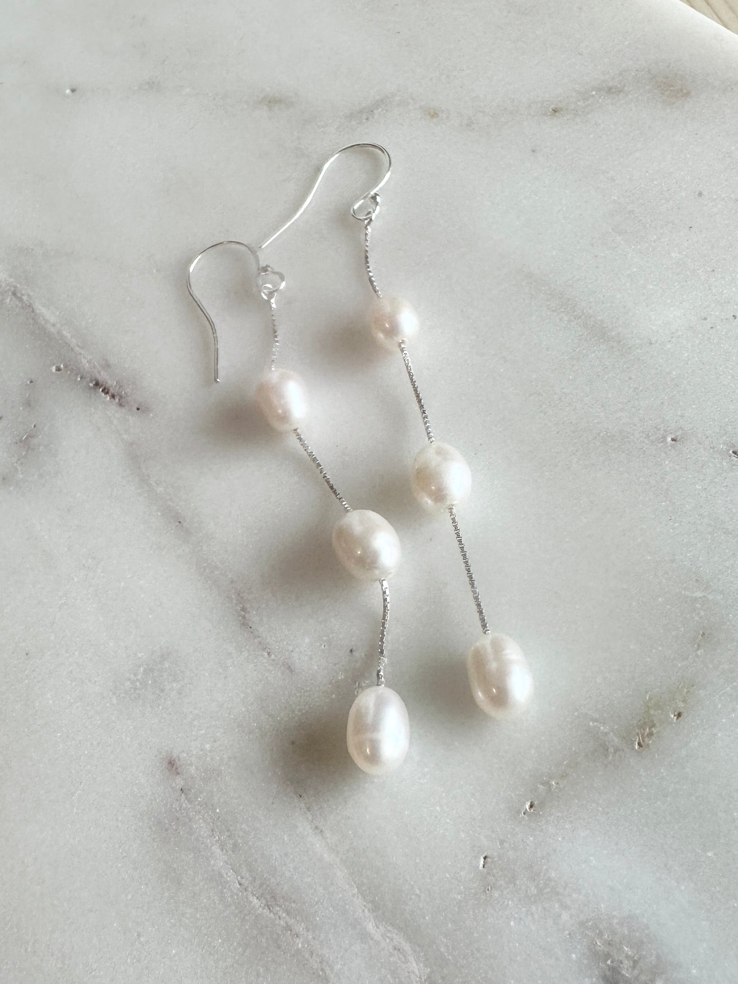 String of Pearl Earrings