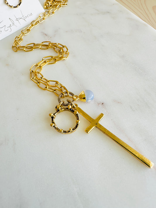 Cross & Crown Necklace