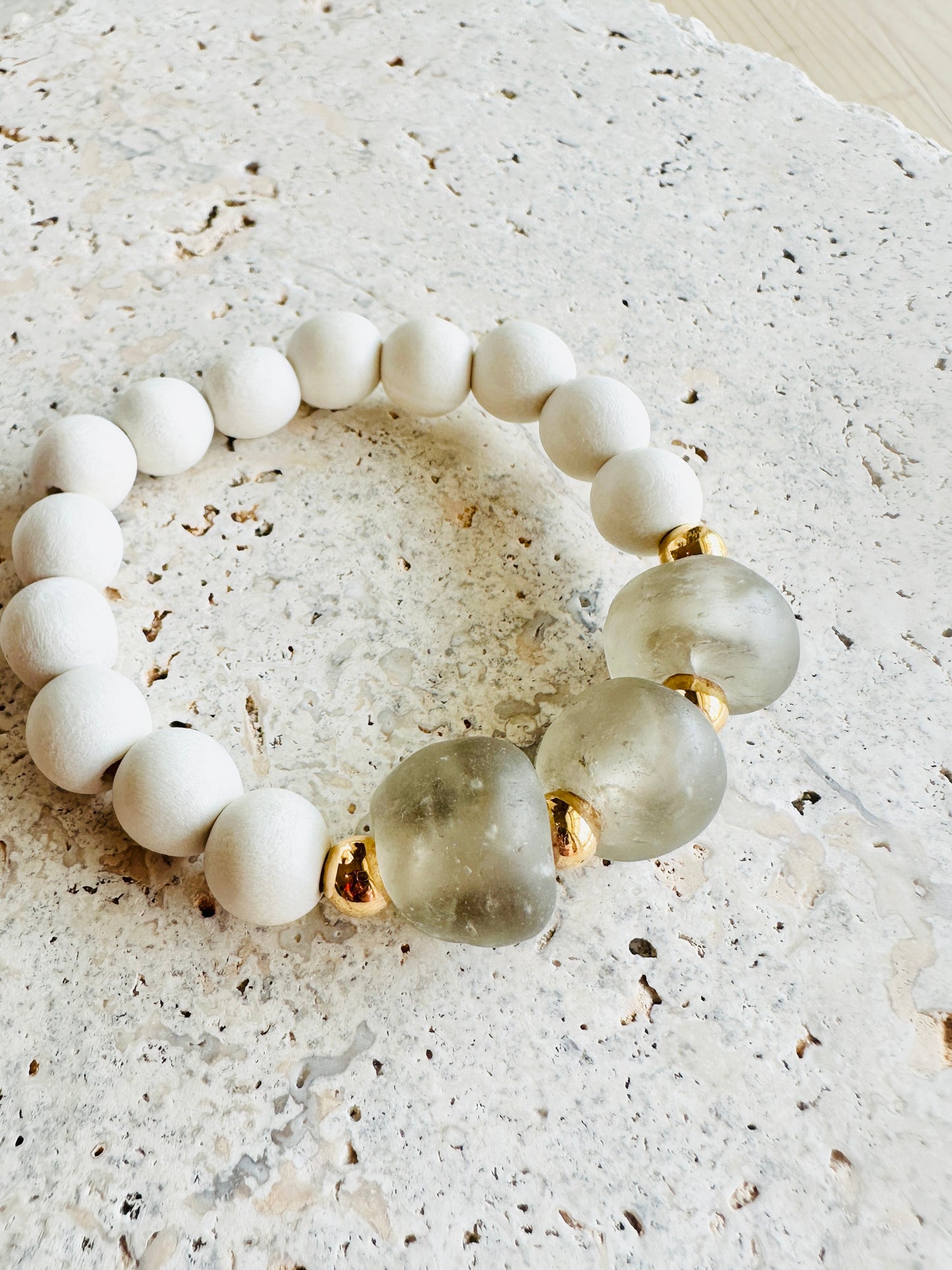 Acadia Bracelet - Gray & Cream