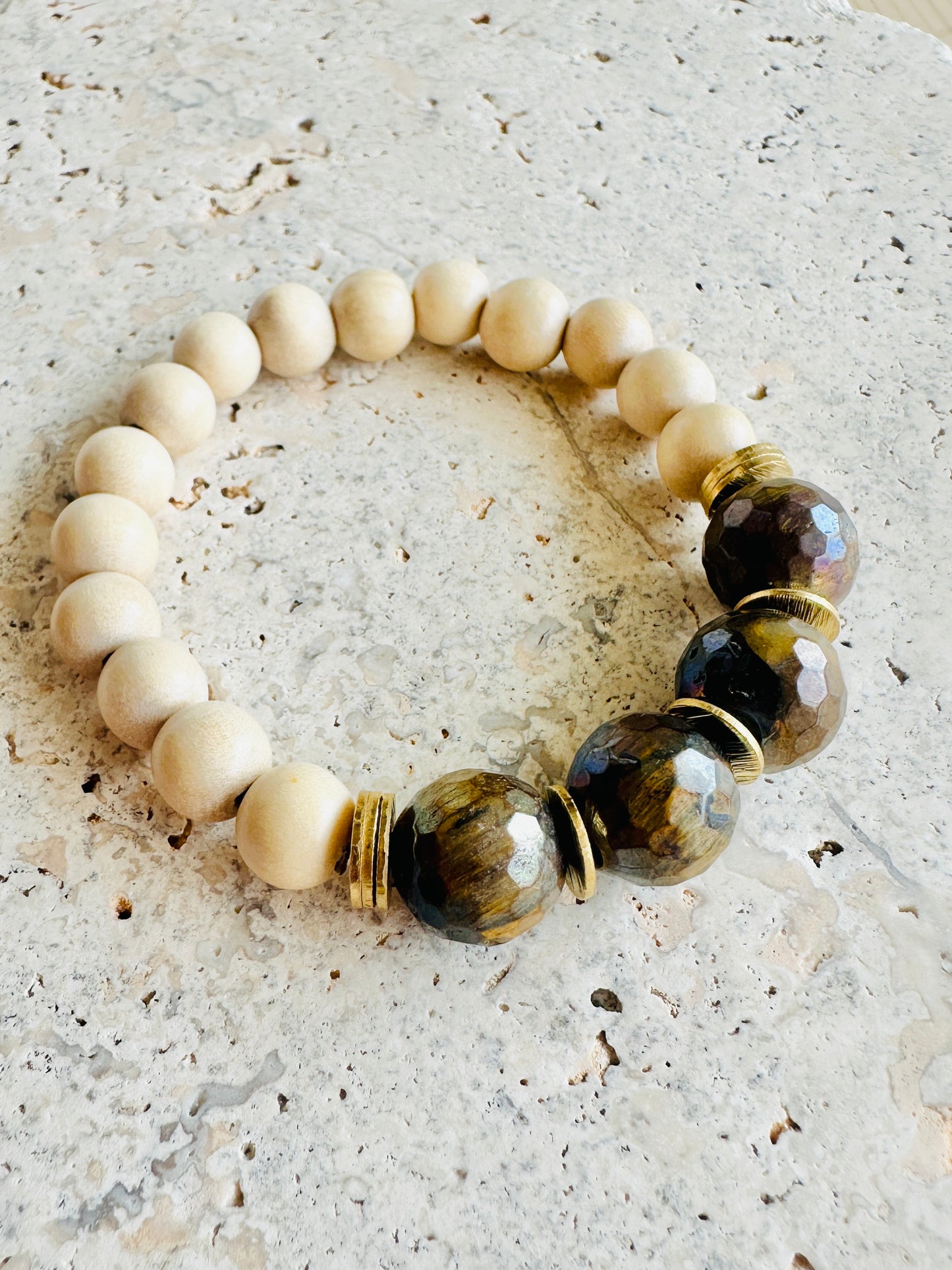 Acadia Bracelet - Tiger Eye & Natural Wood