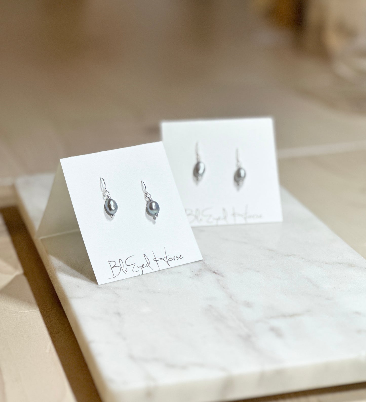 Silver Pearl Drop Earrings