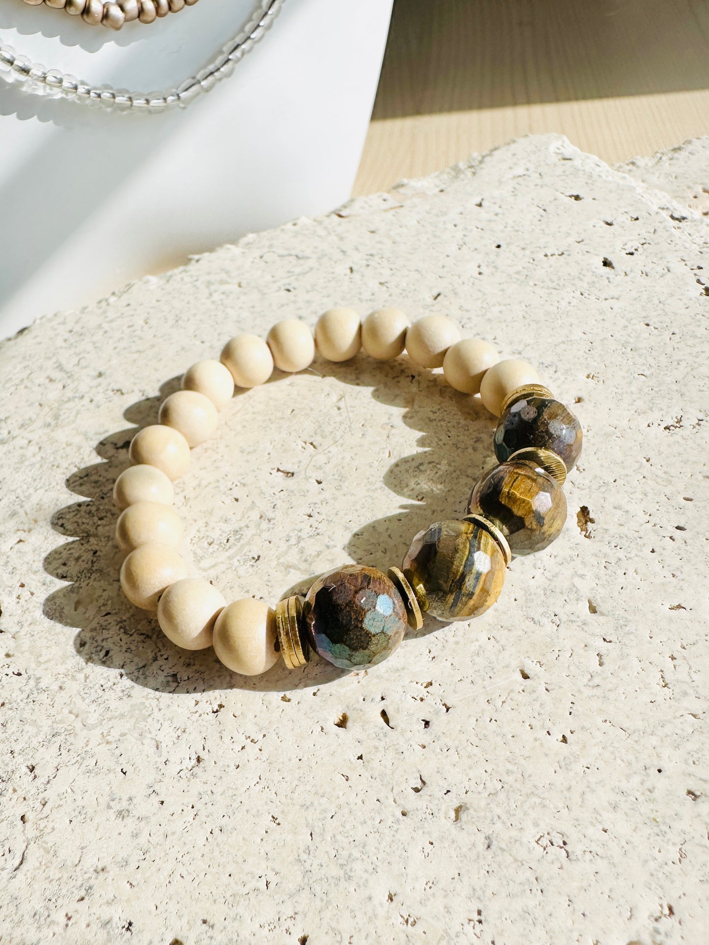 Acadia Bracelet - Tiger Eye & Natural Wood