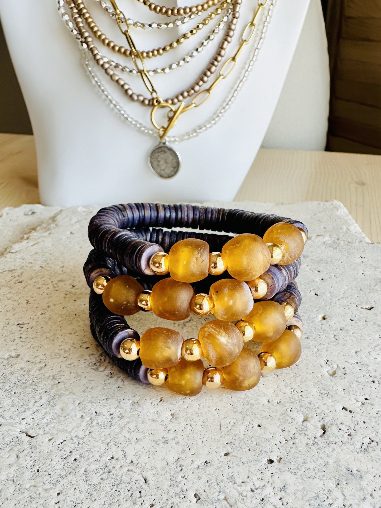 Denali Bracelet- Amber and Plum