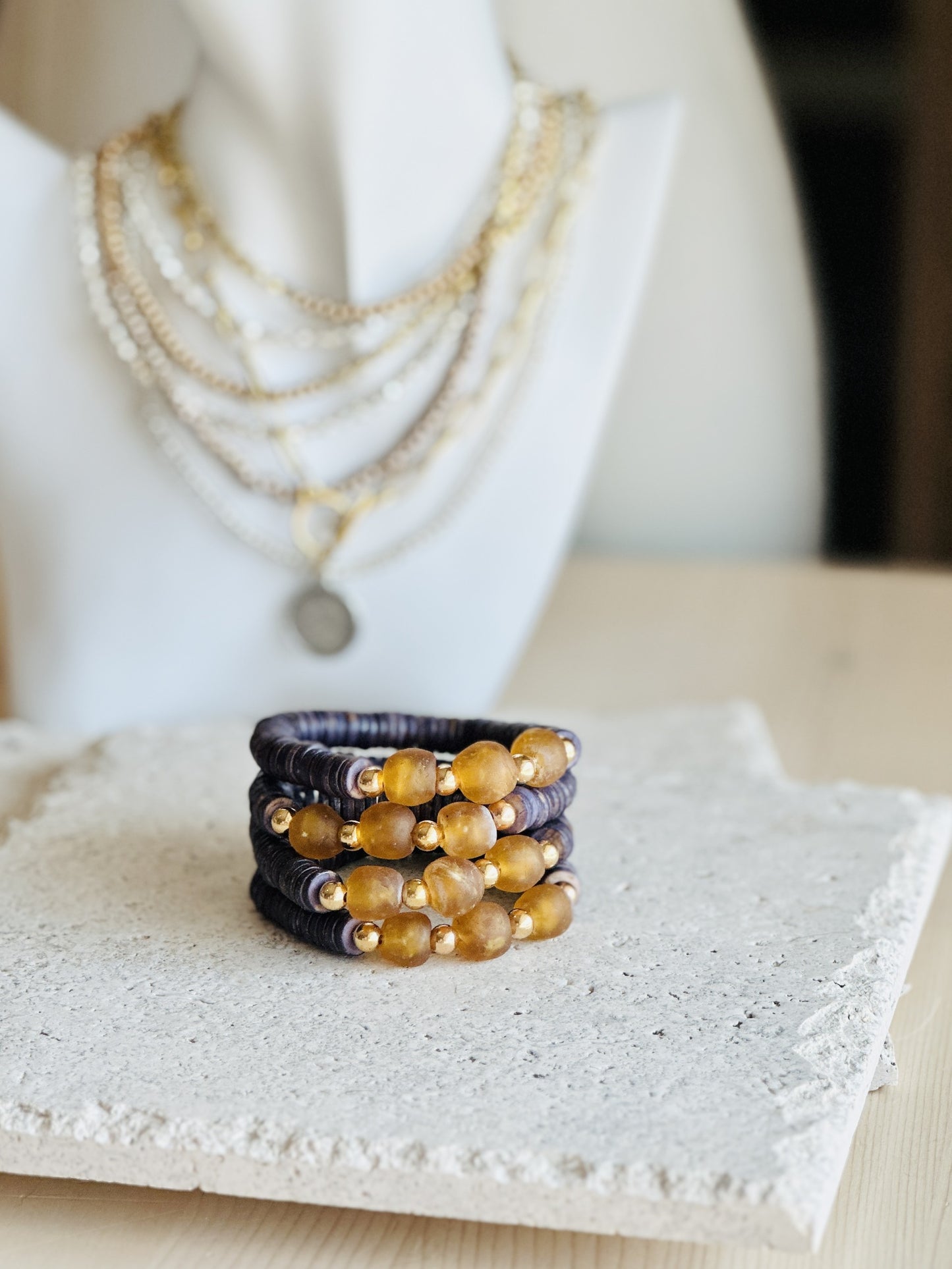 Denali Bracelet- Amber and Plum