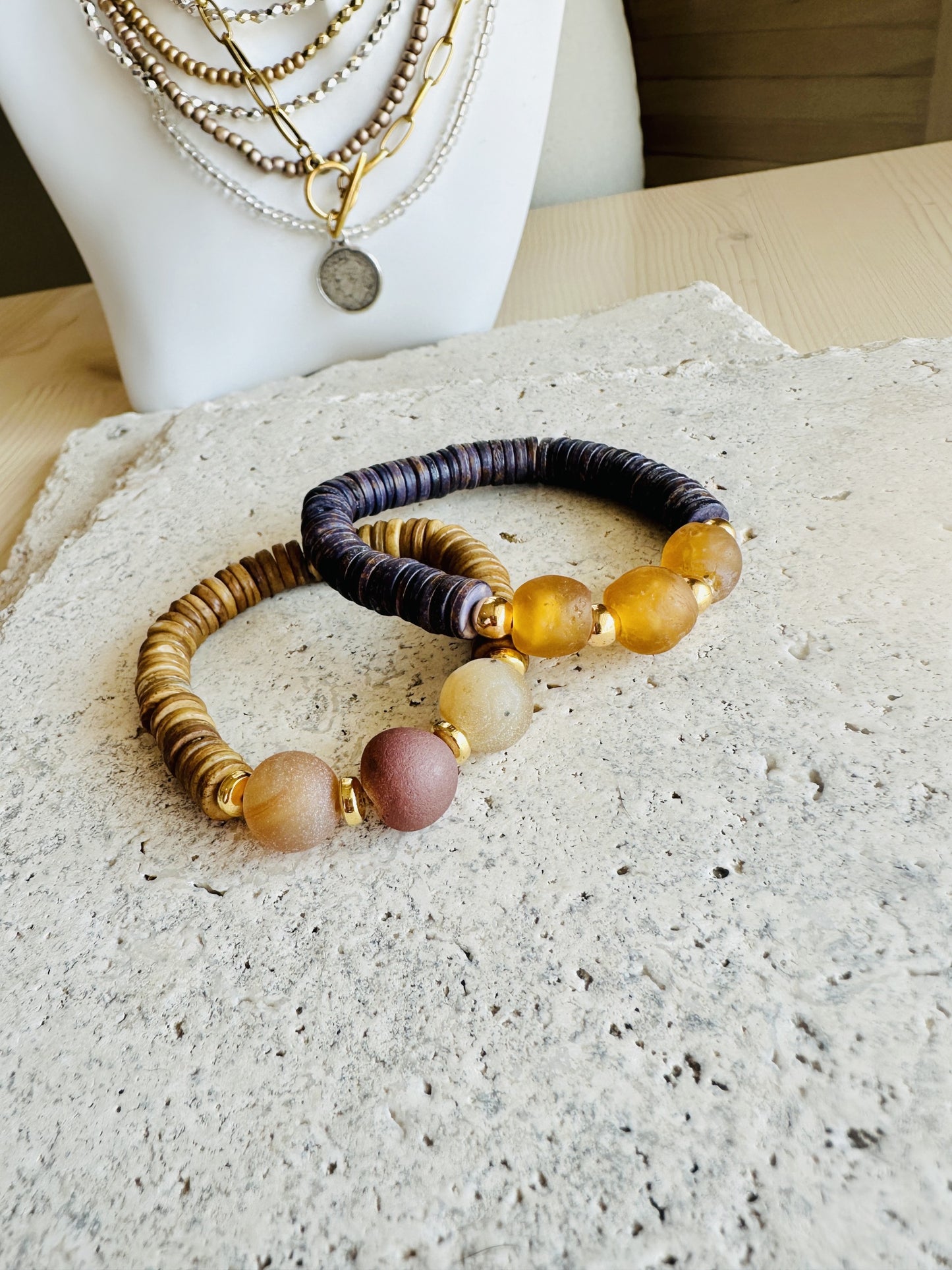 Denali Bracelet- Amber and Plum