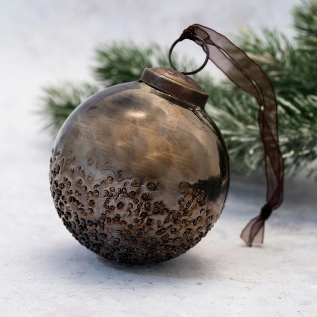 Steel Moitie Glass Bauble 3"