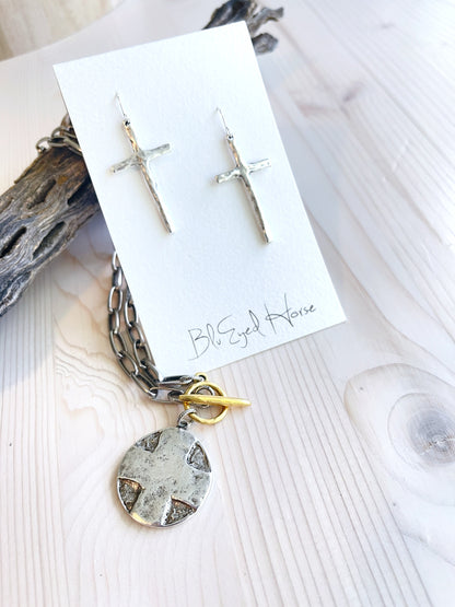 Long Cross Earrings