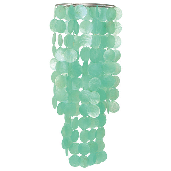 Aqua Capiz shell chandelier